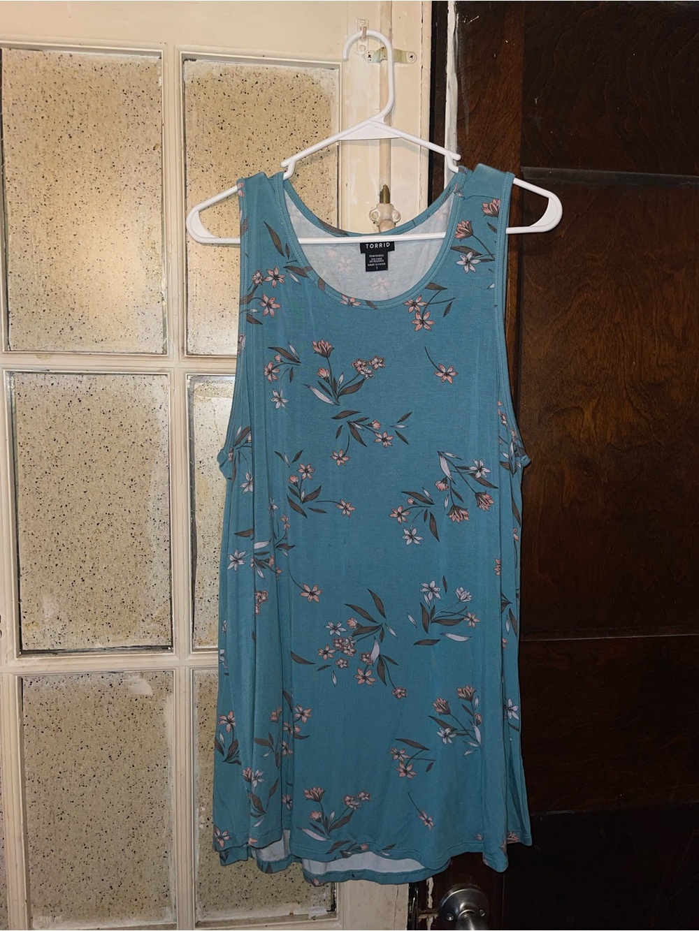 TORRID Teal Floral Swing Tank Top - Size 1